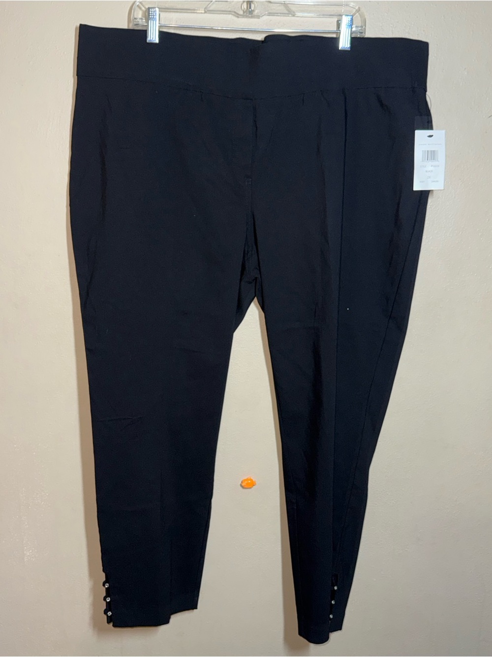 NWT Women’s Linda Mathew’s Black Stretch Ankle Pants Sz 2X